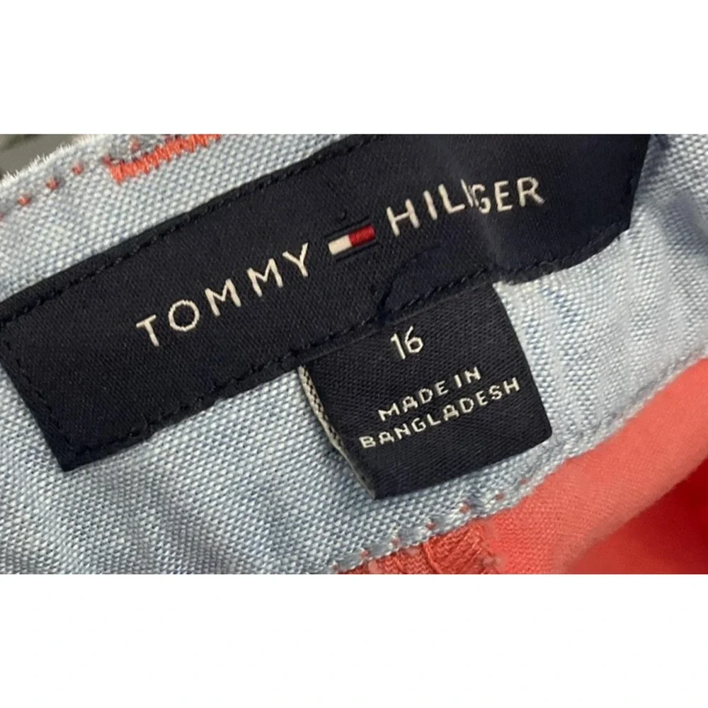 Tommy‎ Hilfiger Shorts Boys 16 Pink Chino Flat Front Twill Stretch Summer